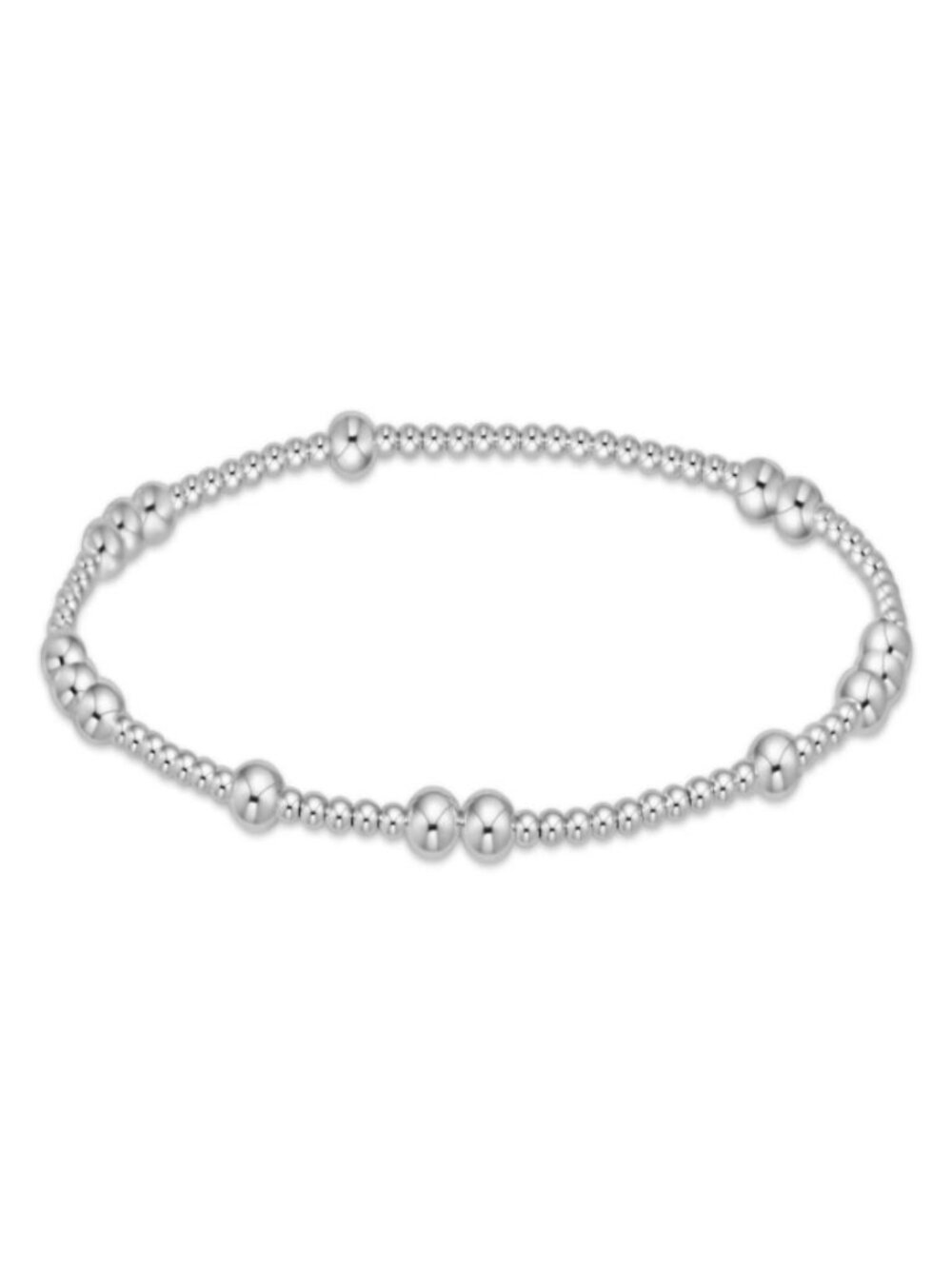New Enewton Hope Unwritten Sterling Silver 4mm Bead Stretch Bracelet